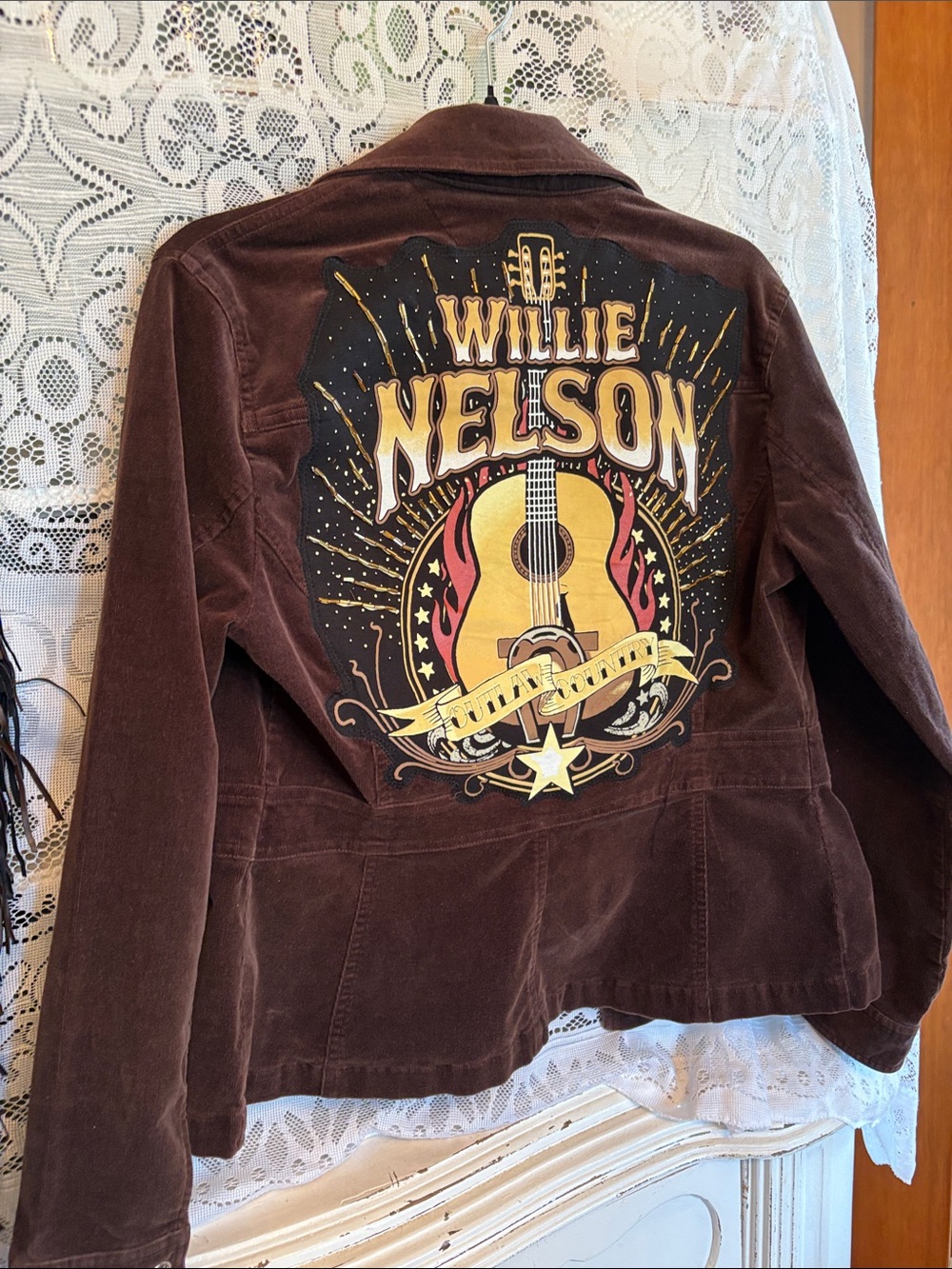 # 129  Willie Nelson up cycled two piece suit